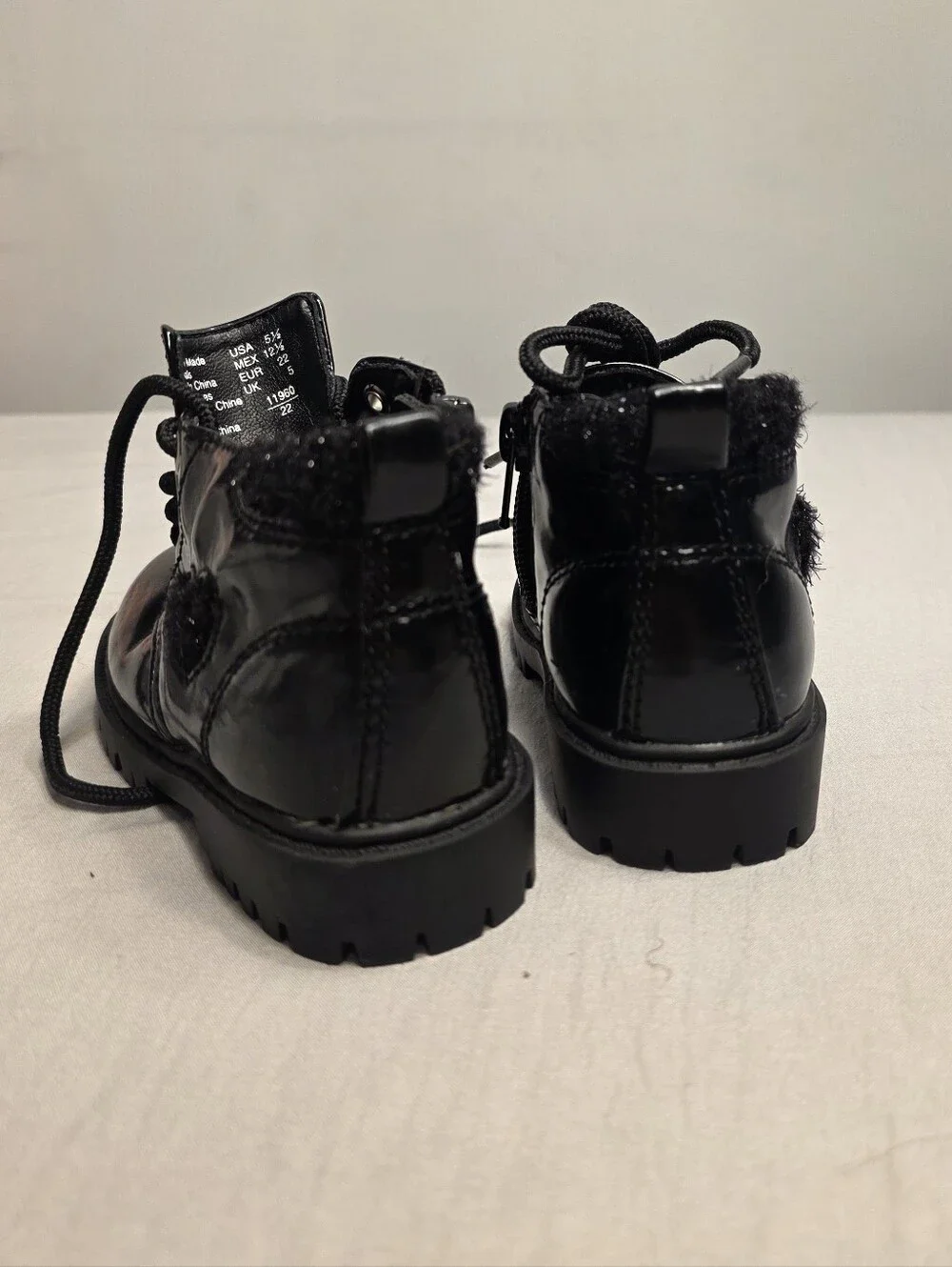 Faux Leather Fur Lined Boots Toddler Shoes